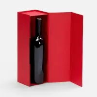 Коробка складная под бутылку Color Jacket Fold, красная