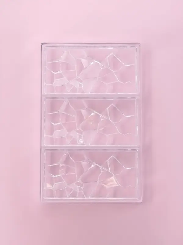 Форма для шоколада KONFINETTA &laquo;Сплит&raquo;, пластик, 27.5&times;17.5&times;2.5 см, 3 ячейки 15.3&times;7.5&times;0.8 см, прозрачная