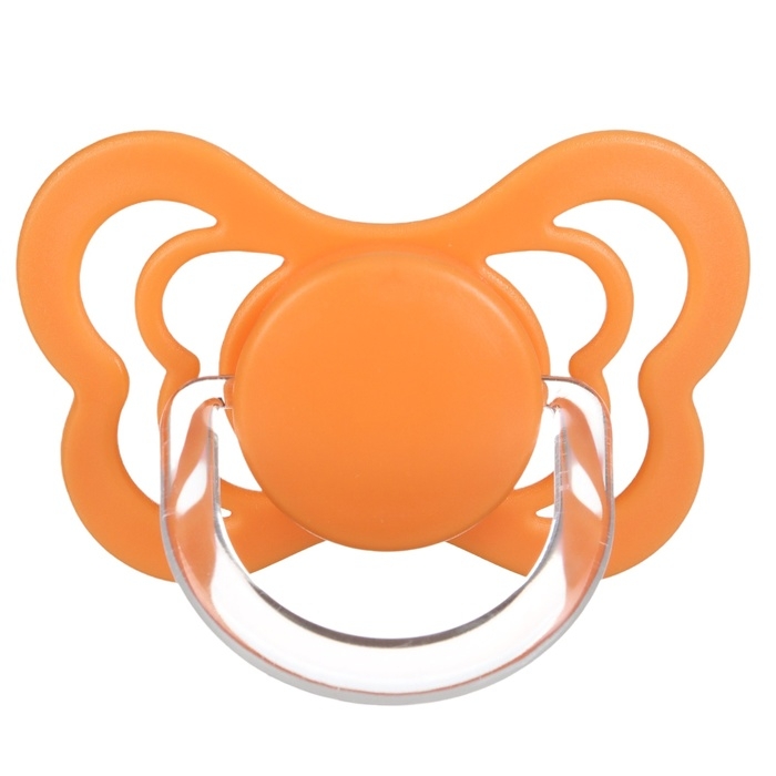 Соска - пустышка ортодонтическая, силикон, +6 мес., с держателем цвет оранжевый Соска - пустышка ортодонтическая, силикон, +6 мес., с держателем цвет оранжевый