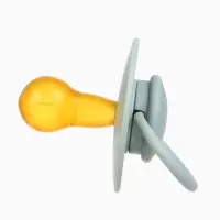 Соски-пустышки, от 6 мес., латекс, классические, в контейнере, набор из 2 шт., айвори/зелёный, M&B