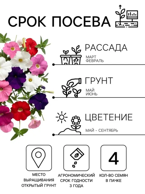 Семена цветов Петуния &laquo;Изи вейв&raquo;, F1, смесь сортов, драже, PanAmerican Seed, 4 шт., &laquo;Агрофирма АЭЛИТА&raquo;
