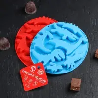 Форма для шоколада Доляна &laquo;Дино&raquo;, силикон, 16.5&times;14&times;1 см, 7 ячеек, МИКС