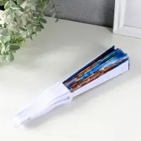 Веер пластик, текстиль "Морские ракушки" МИКС 23 см Веер пластик, текстиль "Морские ракушки" МИКС 23 см