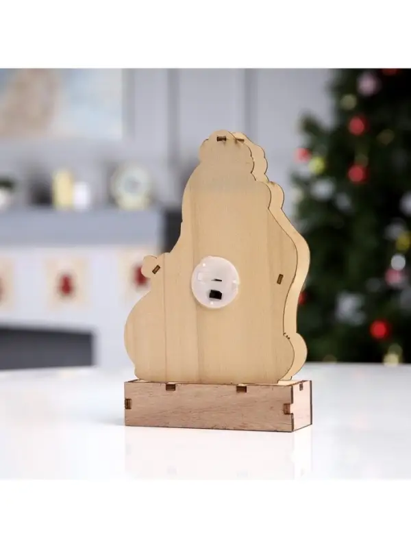 Светодиодная фигура &laquo;Дед Мороз&raquo; 14&times;20&times;2.5 см, дерево, от батареек LR1130&times;3, свечение тёплое белое