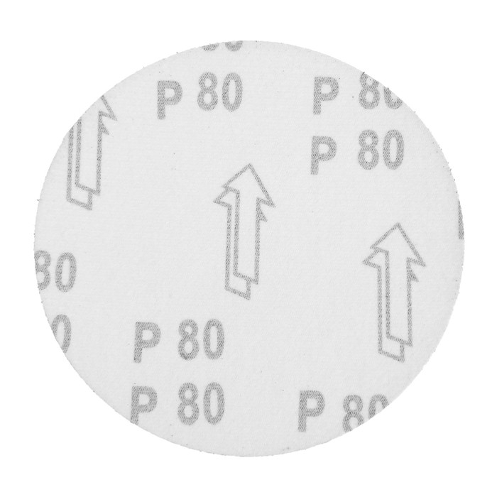 Круг абразивный шлифовальный под  Круг абразивный шлифовальный под "липучку" ТУНДРА, 150 мм, Р80, 5 шт.