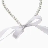 Бусы &laquo;Бантик&raquo;, жемчужины с завязкой, белые, 40 см