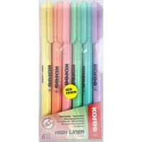 Набор текстовыделителей KORESHIGHLINER PASTEL6ц 1-4ммскош нак36246