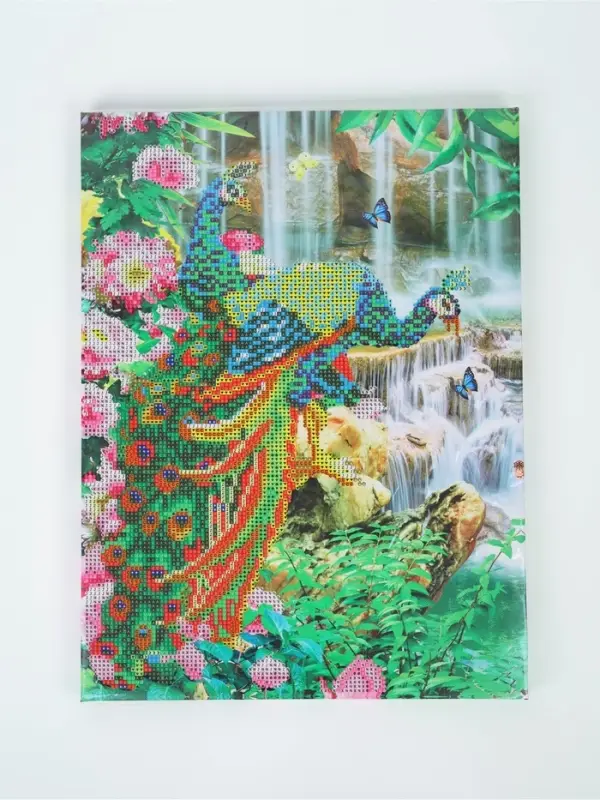 Алмазная мозаика с частичным заполнением на подрамнике &laquo;Павлины&raquo;, 30&times;40 см