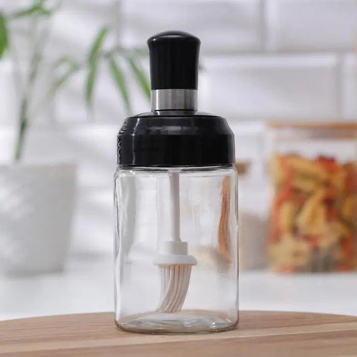 Ёмкость для масла с кисточкой «Олио», 250 мл, 6,5×16 см, цвет прозрачный