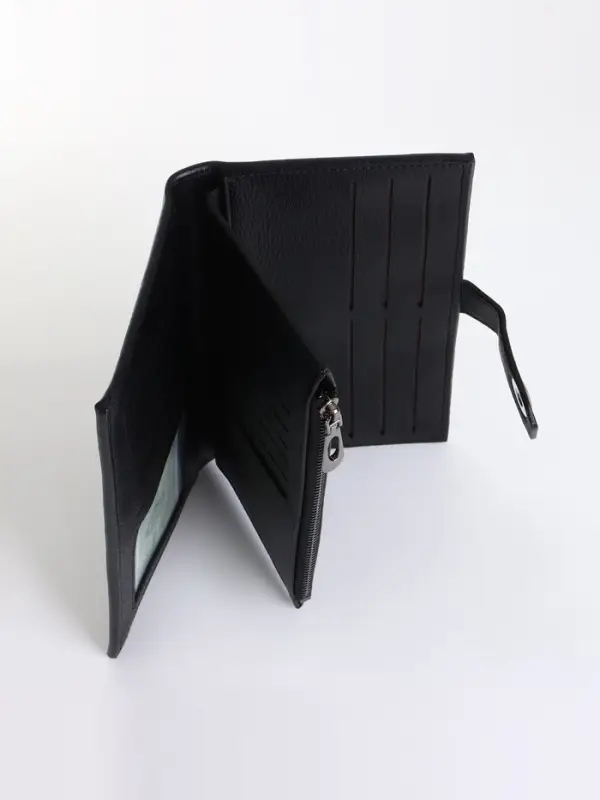 Портмоне мужское, на магните, чёрное