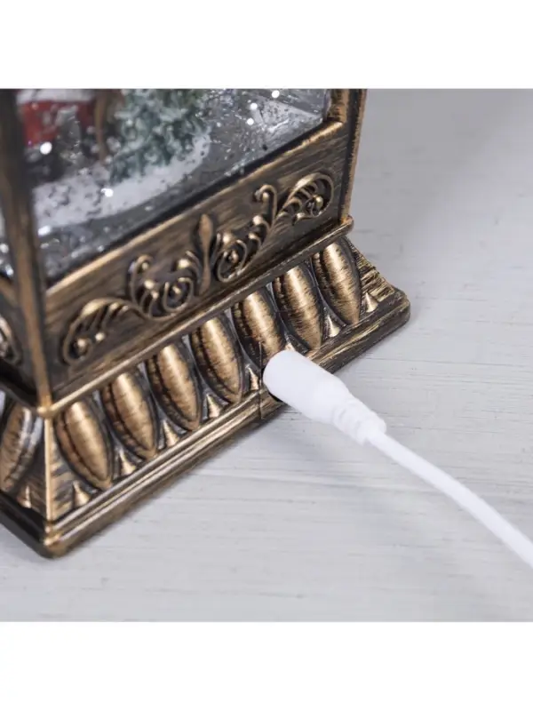 Светодиодная фигура &laquo;Фонарь с Дедом Морозом&raquo; 12&times;24&times;12 см, пластик, от батареек ААх3, USB, свечение тёплое белое