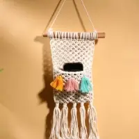 Кармашек текстильный, подвесной, 22&times;50 см, белый