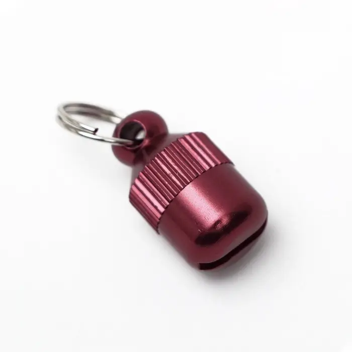 Адресник-капсула под записку &laquo;Бочонок&raquo;, 1.1&times;2.3 см, металл, красный