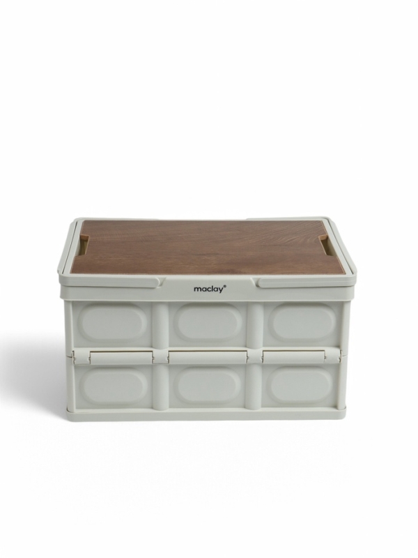 Стол - корзина Maclay 2 в 1, складной, 30 л, 43,5 х 30 х 24/6 см, светло-серый