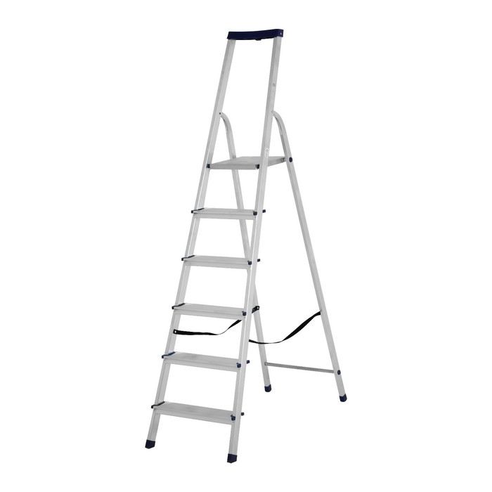 Стремянка ТУНДРА, алюминиевая, с органайзером, 6 ступеней, 1240 мм Стремянка ТУНДРА, алюминиевая, с органайзером, 6 ступеней, 1240 мм