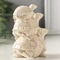 Фигурка гипс &laquo;Три черепахи&raquo;, 10&times;8&times;5 см, слоновая кость