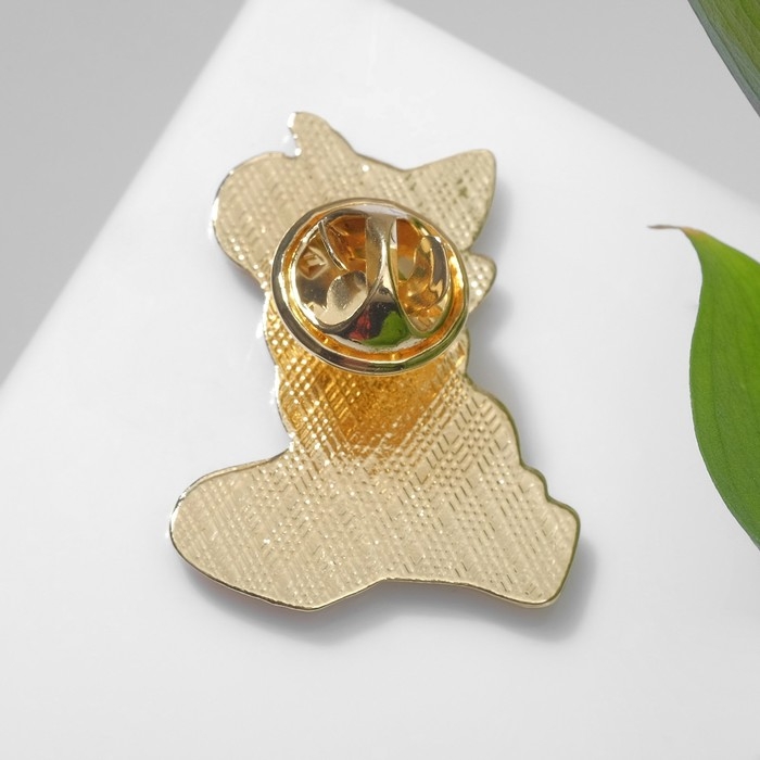 Значок «Кот» гриффиндорец, цветной в золоте Значок «Кот» гриффиндорец, цветной в золоте