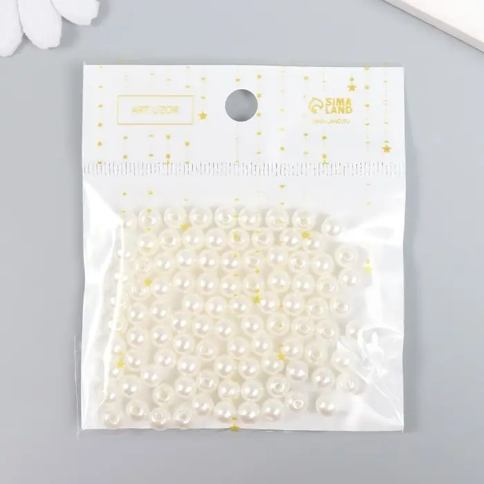 Бусины для творчества пластик Бусины для творчества пластик "Жемчуг" (набор 100 шт) 0,6х0,6 см