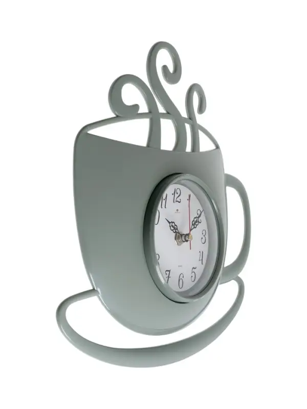 Часы настенные интерьерные &laquo;Чашка с дымком&raquo;, 31.5&times;30.5 см, бесшумные, зелёные