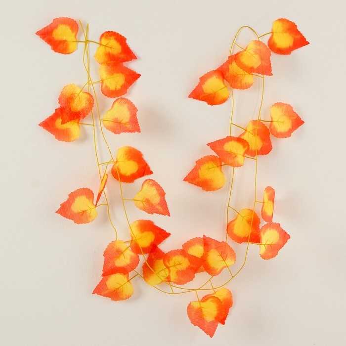 Декор &laquo;Гирлянда из листьев&raquo; длина: 2,4 м, ширина: 23 см, цвет жёлто-красный