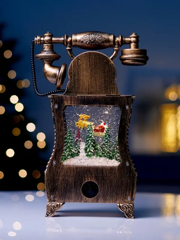 Фигура светодиодная  Фигура светодиодная "Телефон" 34х16х9 см, 3хААА (не в компл.), музыка, USB, Т/БЕЛЫЙ