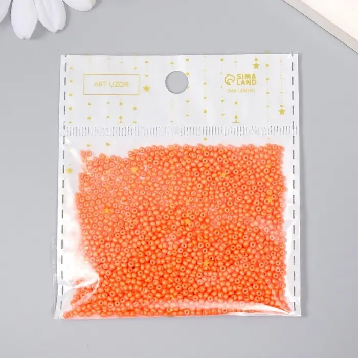 Бисер стекло 12/0  Бисер стекло 12/0 "Апельсин" 15 гр