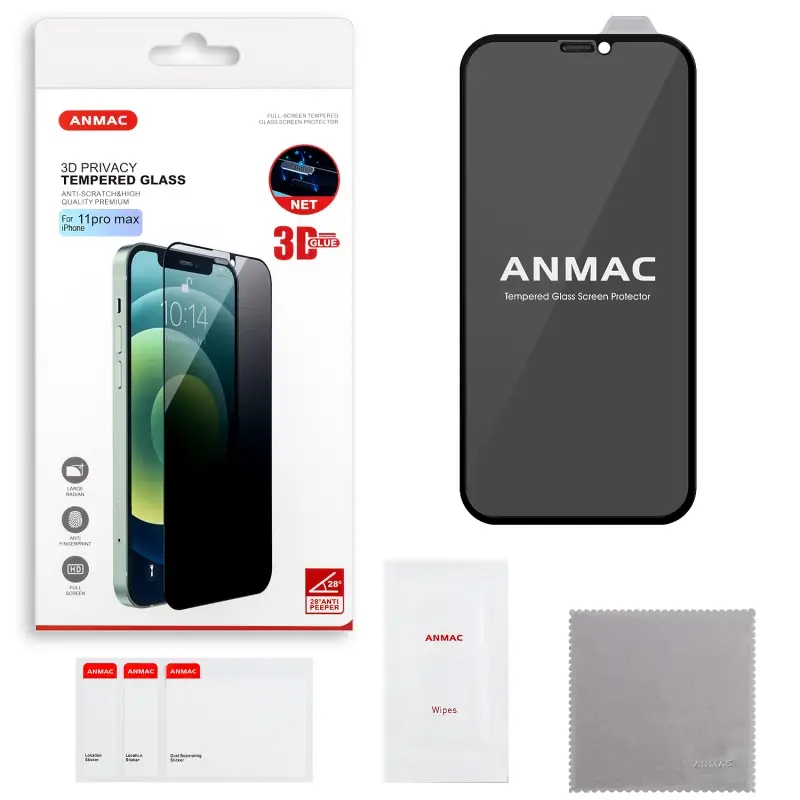 Защитное стекло iPh 11 Pro Max ANMAC 3D Privacy с сеточкой Арт. 1137255