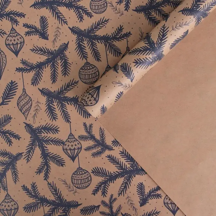 Бумага упаковочная крафтовая &laquo;Ветви&raquo;, 50 х 70 см