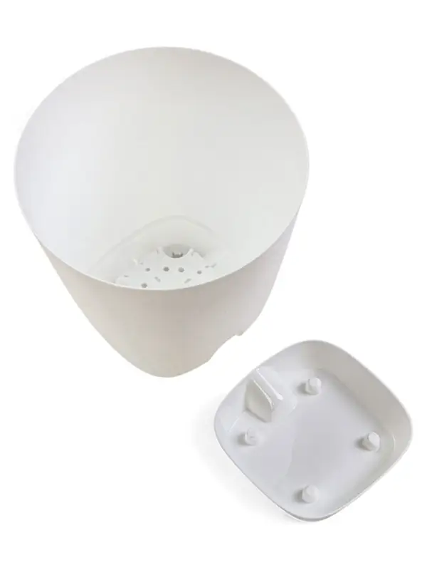 Кашпо с прикорневым поливом 2 л  D-14,5см, H-15см белый "Гранд"