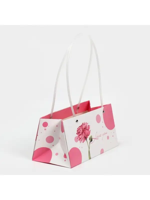 Пакет влагостойкий для цветов Love you, 24&times;12&times;12 см