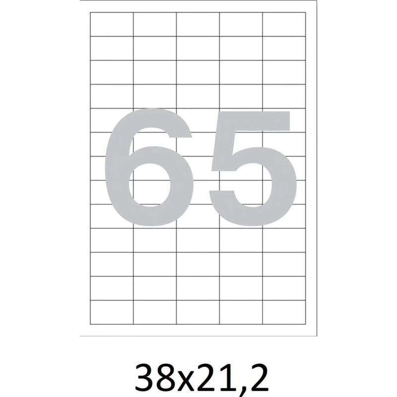 Этикетки самоклеящиеся  38х21,2 мм/65 шт. на листе А4  50листов