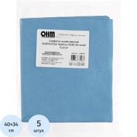 Салфетка хозяйственная микроспан 34х40см МС80-54 синий 5шт/уп