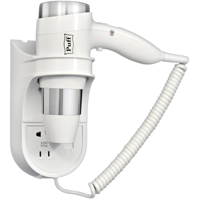 Фен Puff-1600B, белый, 1,6 кВт
