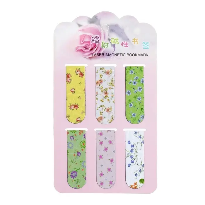 Набор магнитных закладок для книг Calligrata 6 штук, Набор магнитных закладок для книг Calligrata 6 штук, "Цветы", МИКС
