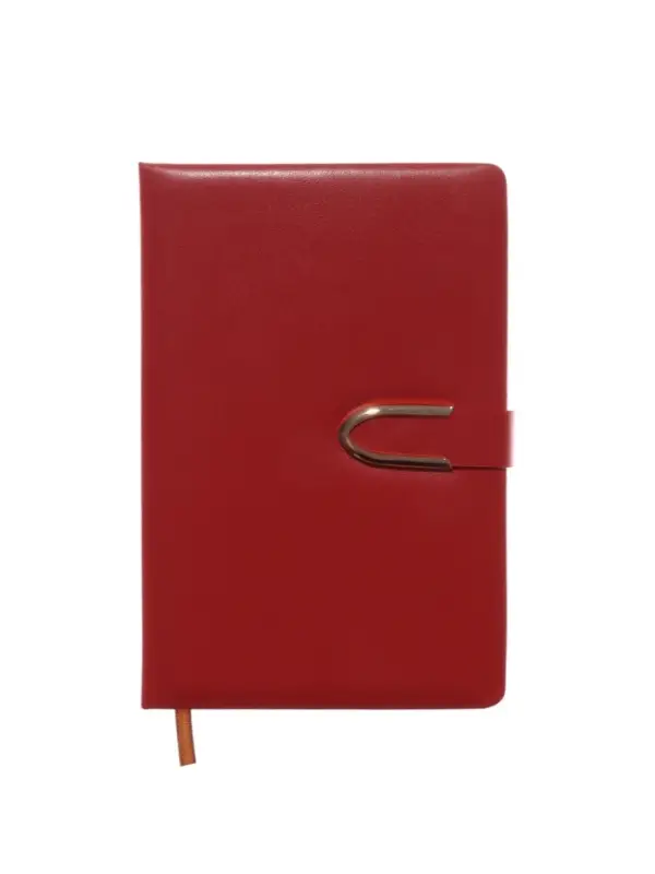 Ежедневник недатированный формат А5, с хлястиком, 112л, линия, пвх, Красный Ежедневник недатированный формат А5, с хлястиком, 112л, линия, пвх, Красный