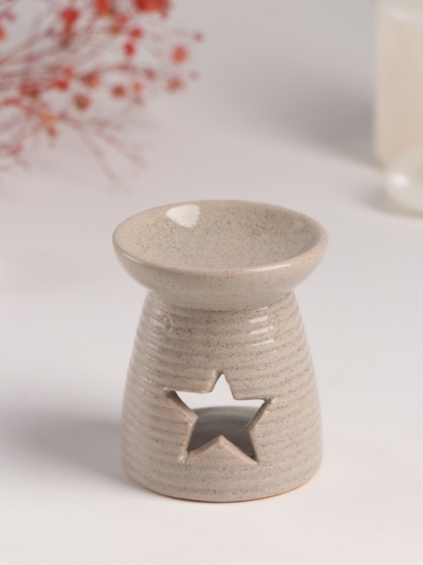 Аромалампа керамика "Звезда" песочная 6,3х6,3х7,5 см