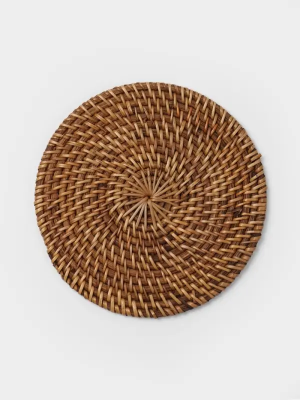 Салфетка сервировочная плетёная круглая, 15&times;15&times;0.5 см, ротанг