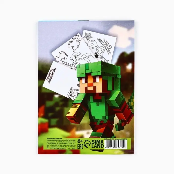 Блокнот раскраска А6, 12 л. &laquo;Смелому герою&raquo;