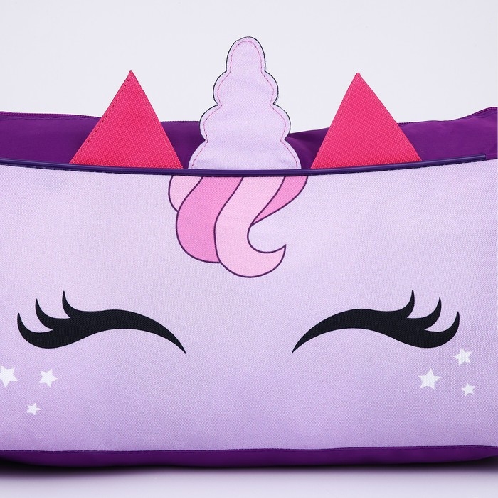 Сумка детская спортивная для девочки «Единорог», 40×21×24 см, сиреневая