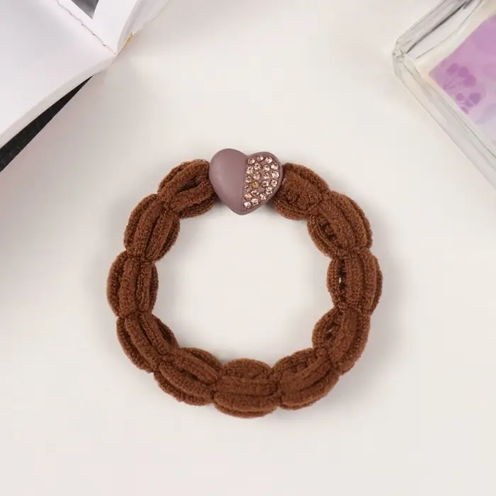 Резинка для волос Резинка для волос "Пени" сердце, 5,5 см, микс