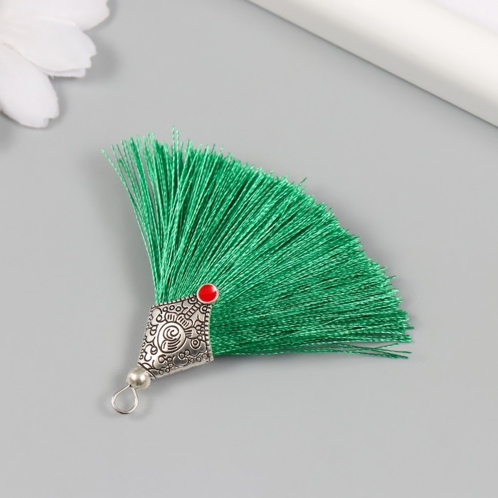 Декор для творчества текстиль Декор для творчества текстиль "Кисть Восток" зелёный набор 2 шт 1,6х4,5 см