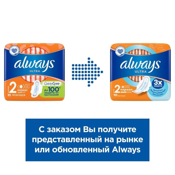 Прокладки «Always» Ultra Normal 10 шт. Прокладки «Always» Ultra Normal 10 шт.