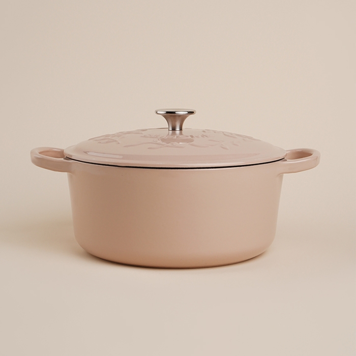 Кастрюля чугунная с эмалированным покрытием SL Home, d=24,5 см, h=11 см, цвет бежевый