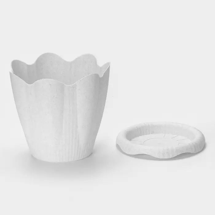 Горшок для цветов с поддоном &laquo;Эдельвейс&raquo;, 5.3 л, d=24 см, h=21.8 см, мраморный