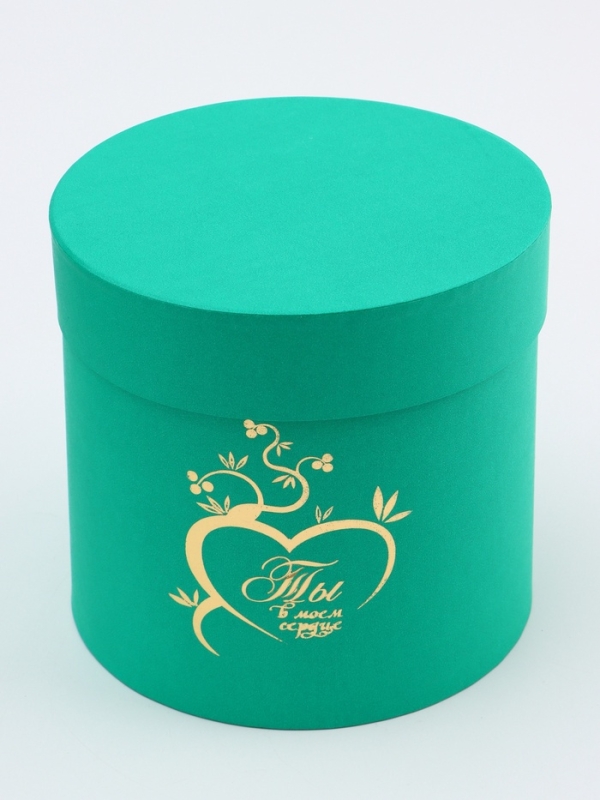 Набор шляпных коробок 3 в 1 Набор шляпных коробок 3 в 1 "Ты в моём сердце" ярко зелёный, 21 х 20 - 16 х 17 см