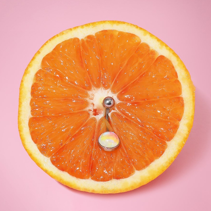 Пирсинг в пупок «Круг», штанга L=1см , цвет радужный в серебре Пирсинг в пупок «Круг», штанга L=1см , цвет радужный в серебре