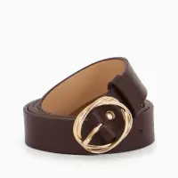 Ремень жен 05-01-01-01, Июнь2510, 2,9*0,3*110 см, без винта, пряж золото, 1 прокол, корич