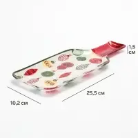 Блюдо сервировочное новогоднее Доляна &laquo;Ёлочные игрушки&raquo;, 25.5&times;10.2&times;1.5 см, в форме бутылки, стекло, разноцветное