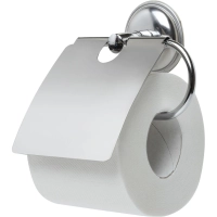 Держатель для туалетной бумаги металлич.хромирован.с крышкой