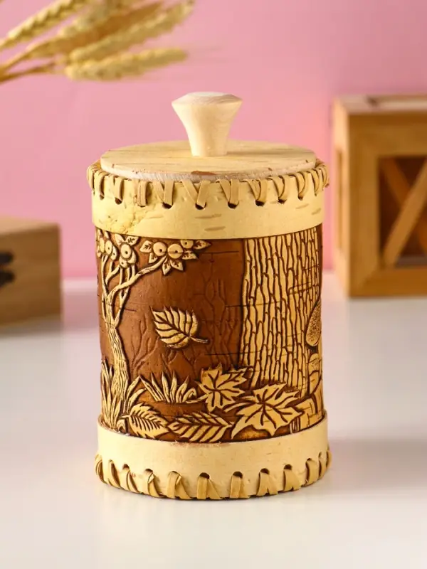 Туес шитый Туес шитый "Осень" , D9 смхH(с хватком)14см, береста